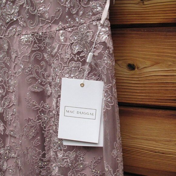 MAC DUGGAL  50665 Womens Embroidered High Neck Cap Sleeve A Line Gown - Picture 13 of 15